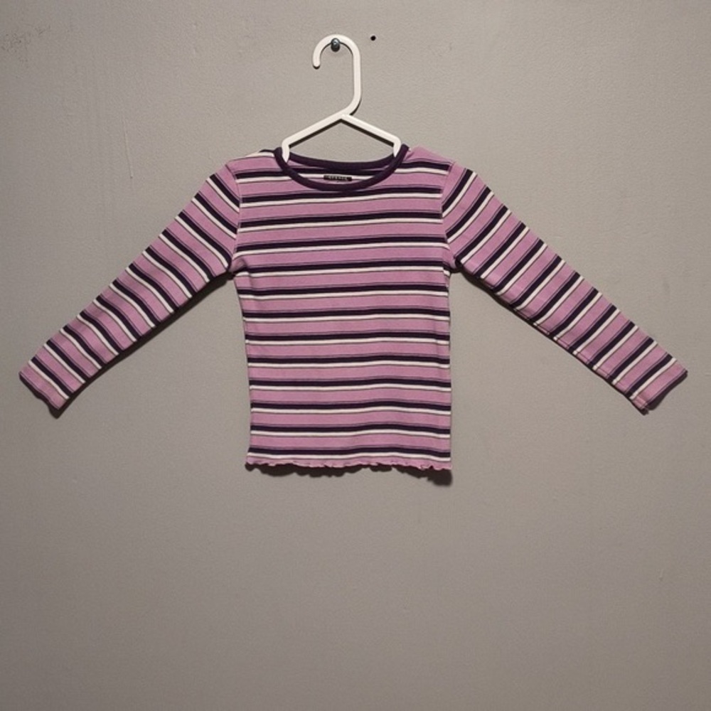 George Girl's 4  Purple Striped Long-Sleeve Shirt